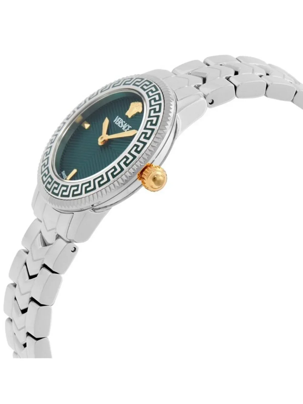 NWT Versace V-Icon Quartz Green Dial Ladies Watch